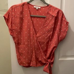 Madewell Polka Dot wrap top